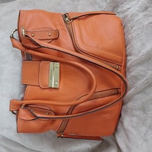 Franco Sarto Orange Leather Handbag